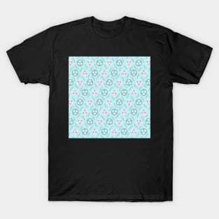 Traditional Japanese Pastel ShoChikuBai Pine Needle Cherry Blossom Bamboo Leaf Crest Pattern T-Shirt